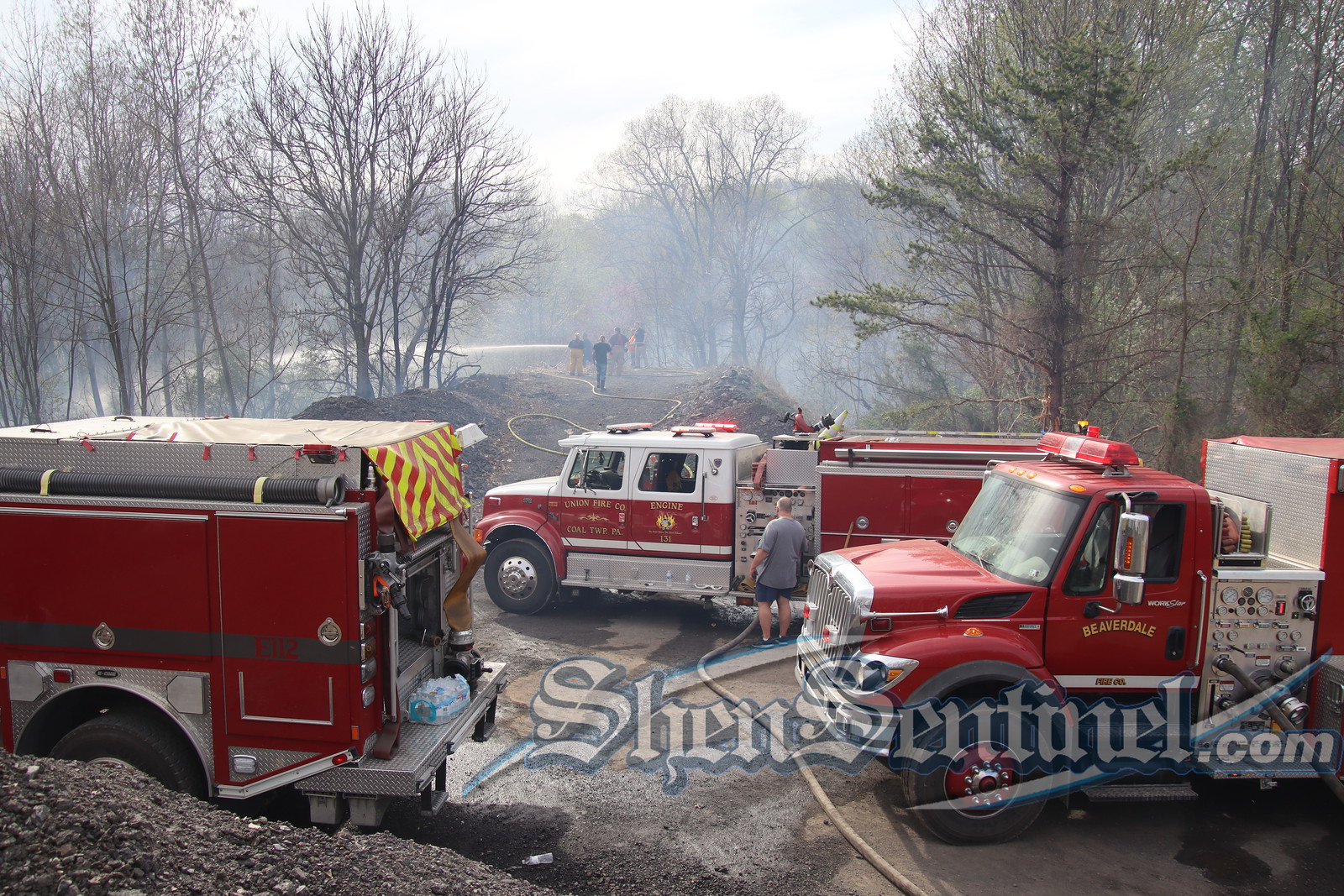 Evacuations issued, air drops used in Coal Township as firefighters