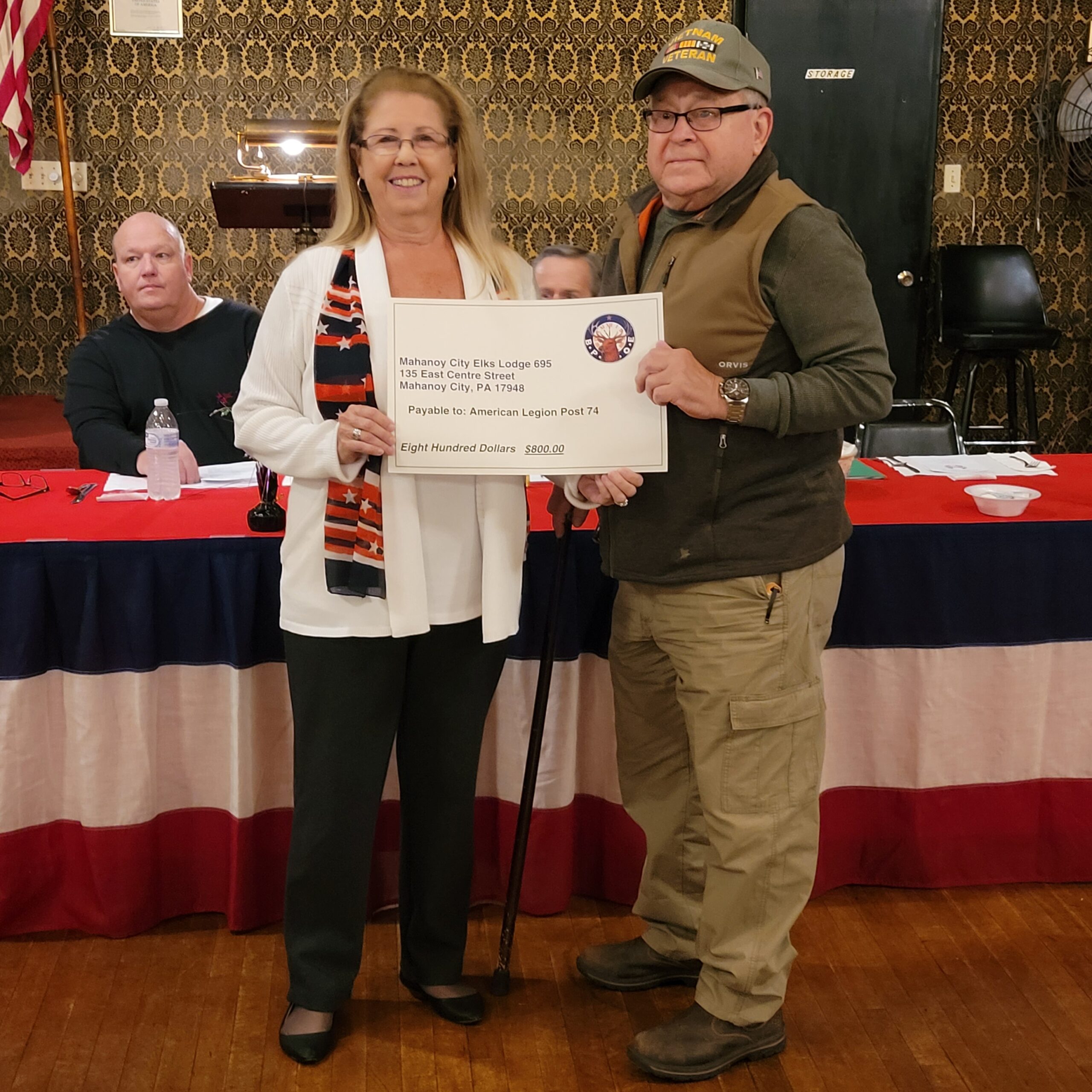 Mahanoy Elks hold annual Veterans Day program, present check to