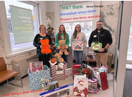 Bank helps gather 200 toys, other items for Shenandoah area kids