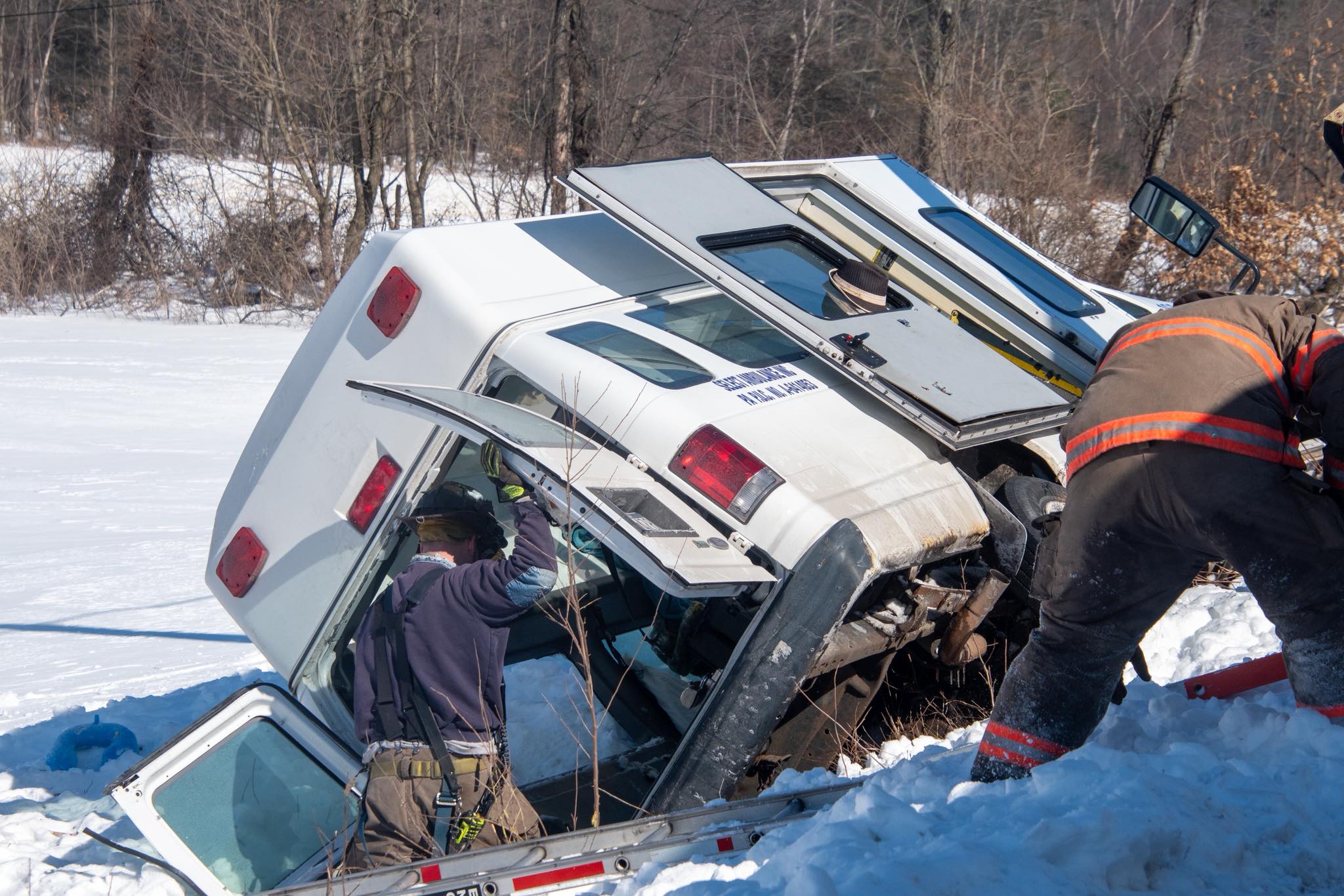 Medical transport van crashes on Aristes Road; one flown
